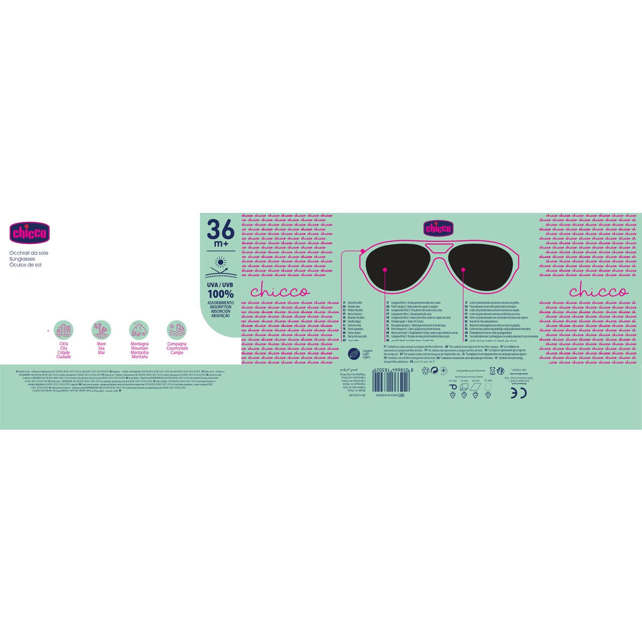 Chicco Gafas de Sol Infantil Rosa 36M+ 1 ud