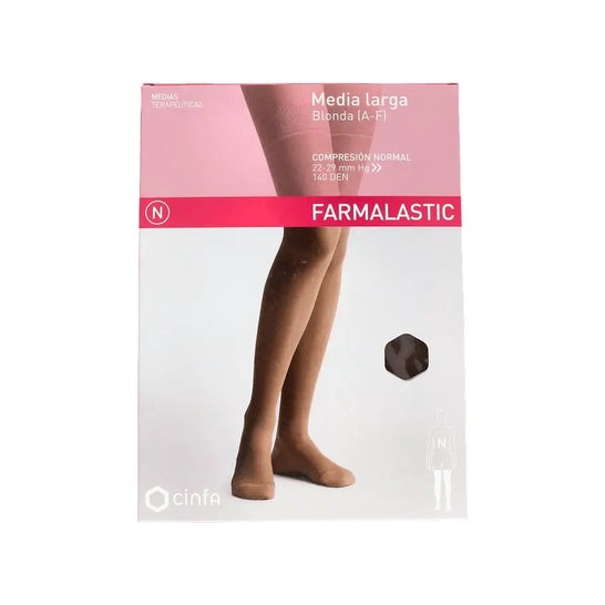 Farmalastic Media Larga blonda (A-F) comp. normal T-grande capuchino 1 Par