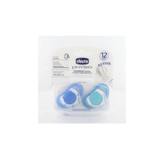 Chicco® Physio chupete silicona anatómico 12M+ azul 2uds