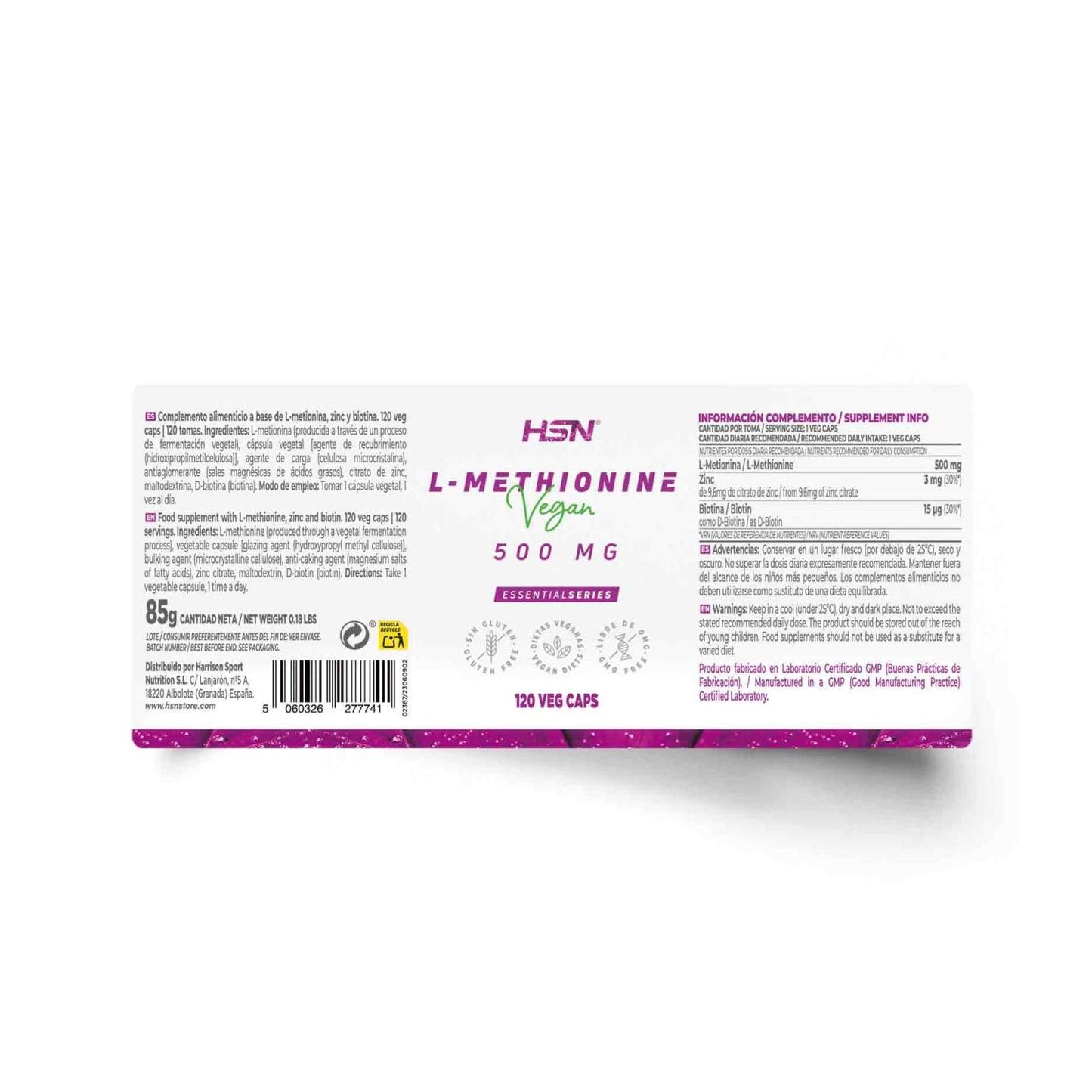 HSN L-Metionina 500mg 120vcaps