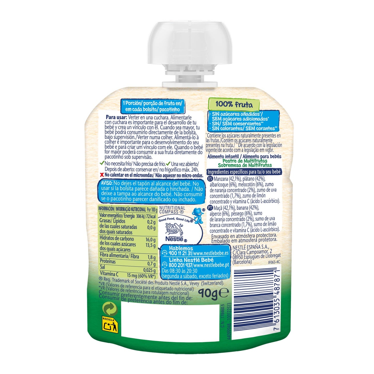 Nestle Naturnes Multifrutas 90gr