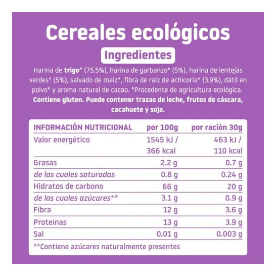 Smileat Triboo Cereales Ecológicos Sabor Chocolate 300g