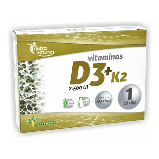 Pinisan Nutra Nature Vitaminas D3 + K2 60caps