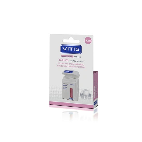 Vitis Seda Dental Suave con Cera, Flúor y Menta 50m