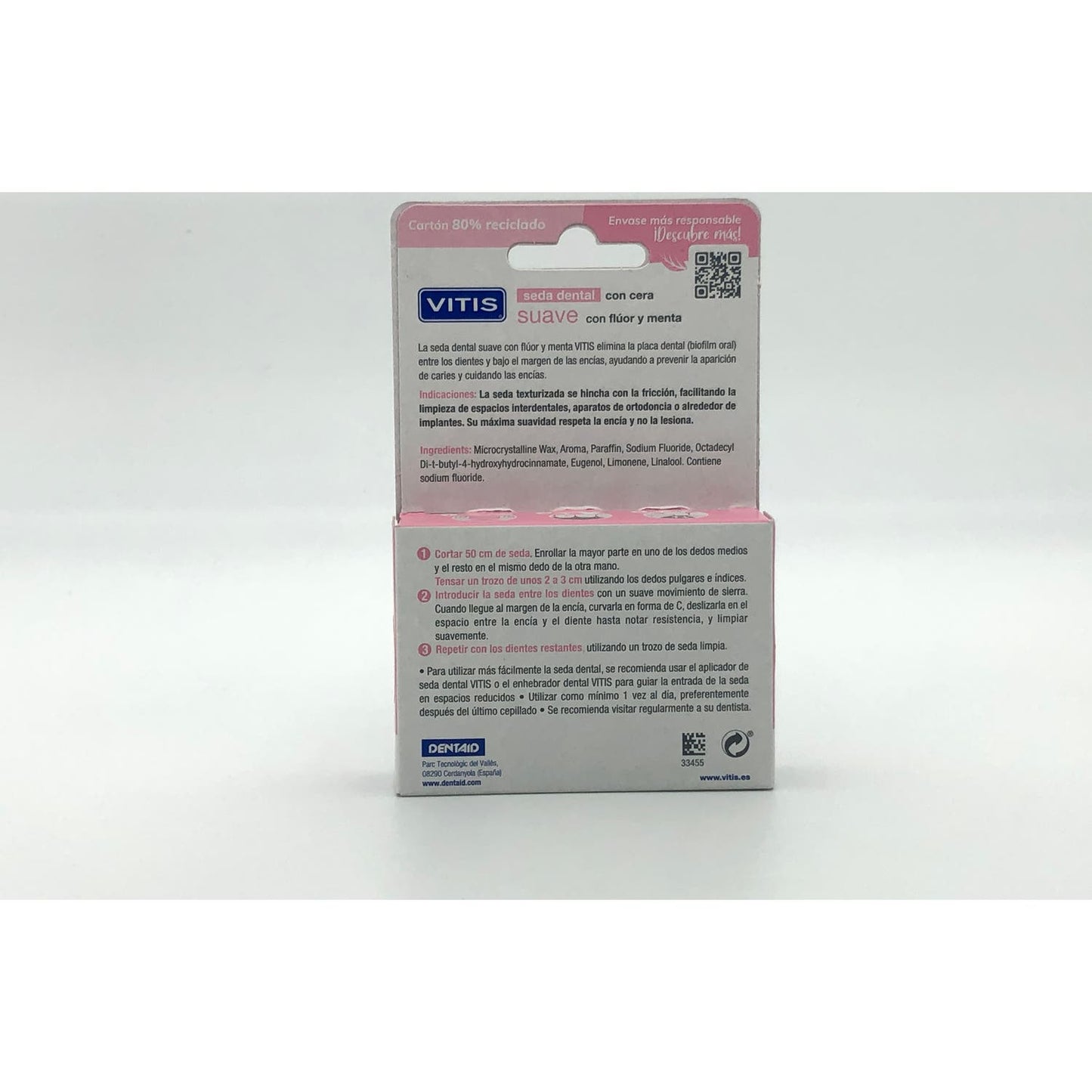 Vitis Seda Dental Suave con Cera, Flúor y Menta 50m