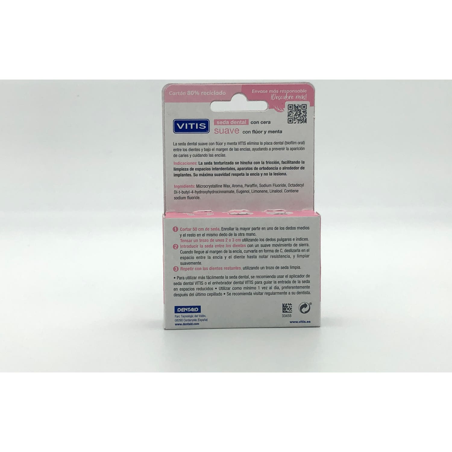 Vitis Seda Dental Suave con Cera, Flúor y Menta 50m