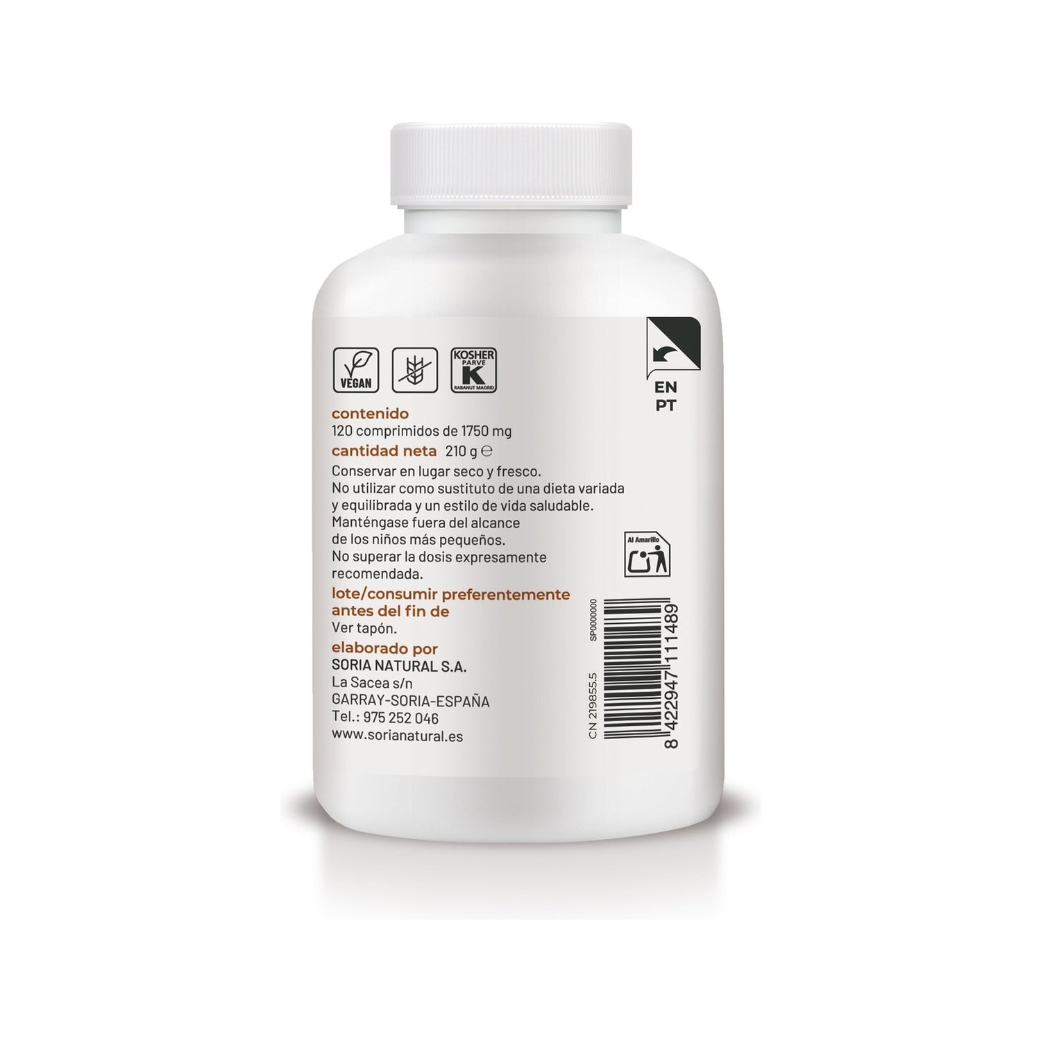 Soria Natural Magnesio + Vitamina B6 120comp