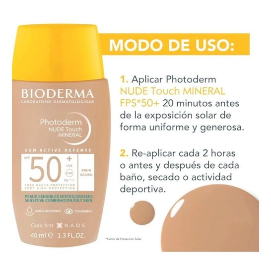 Bioderma Photoderm NUDE Touch Mineral SPF50+ Muy Claro 40ml