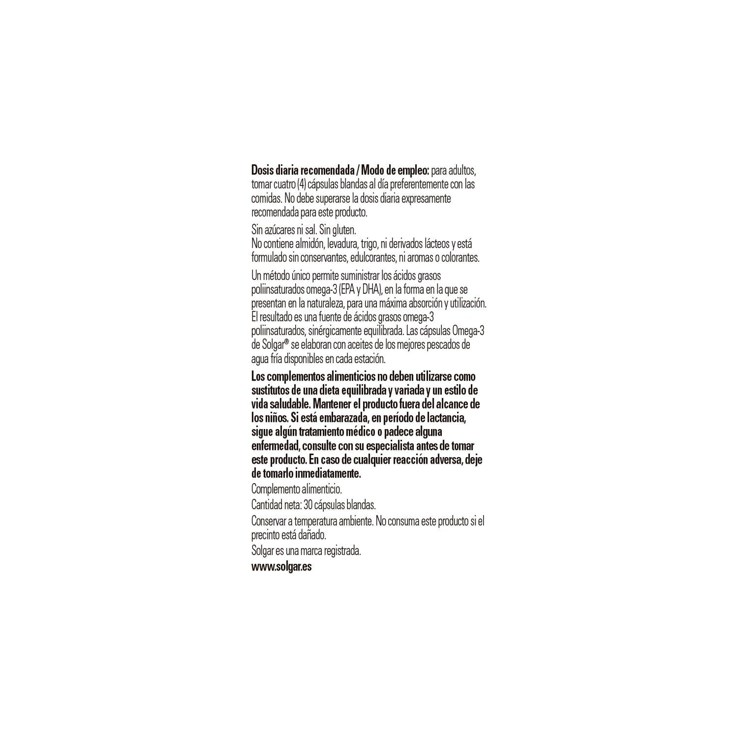Solgar Omega-3 Doble Concentración 30 perlas