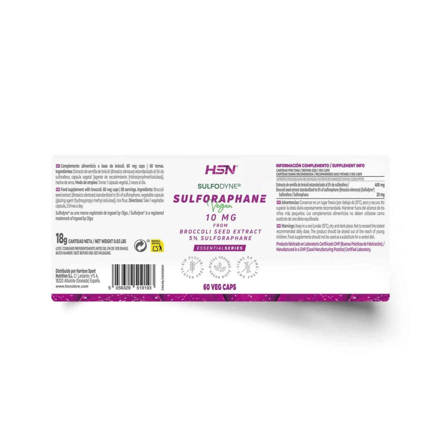HSN Sulforafano de Brócoli 10mg Sulfodyne® 200mg 60vcaps