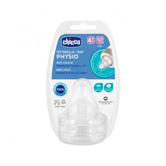 Chicco Tetinas Silicona Physio Flujo Rápido +4 Meses 2 uds