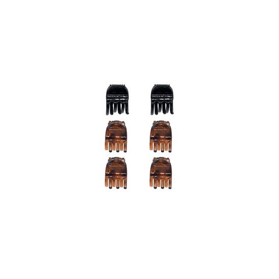 Beter Mini grapas Concha y Negro 19233 Trendy Classics 6 uds