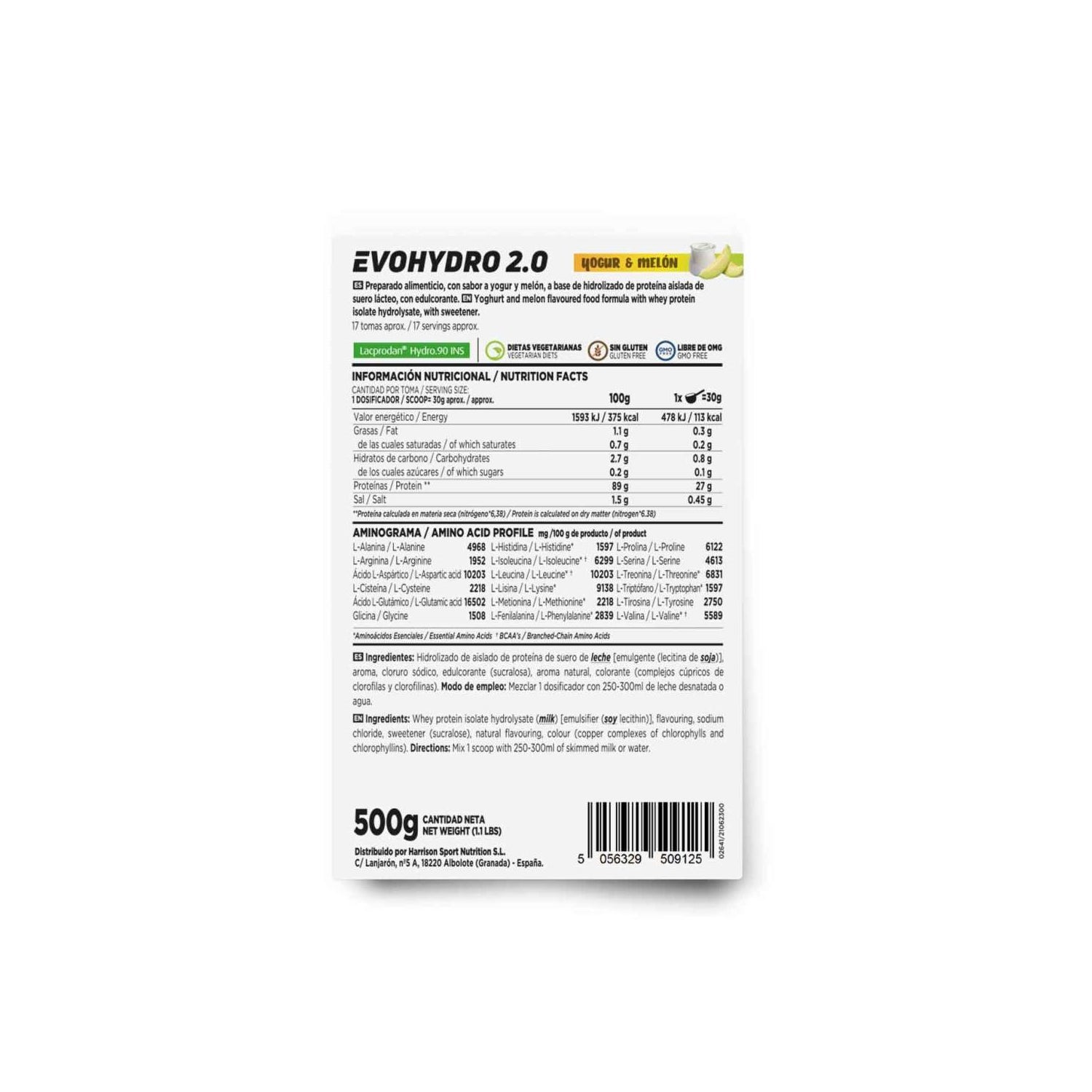 HSN Evohydro 2.0 Hydro Whey Yogur y Melón 500g