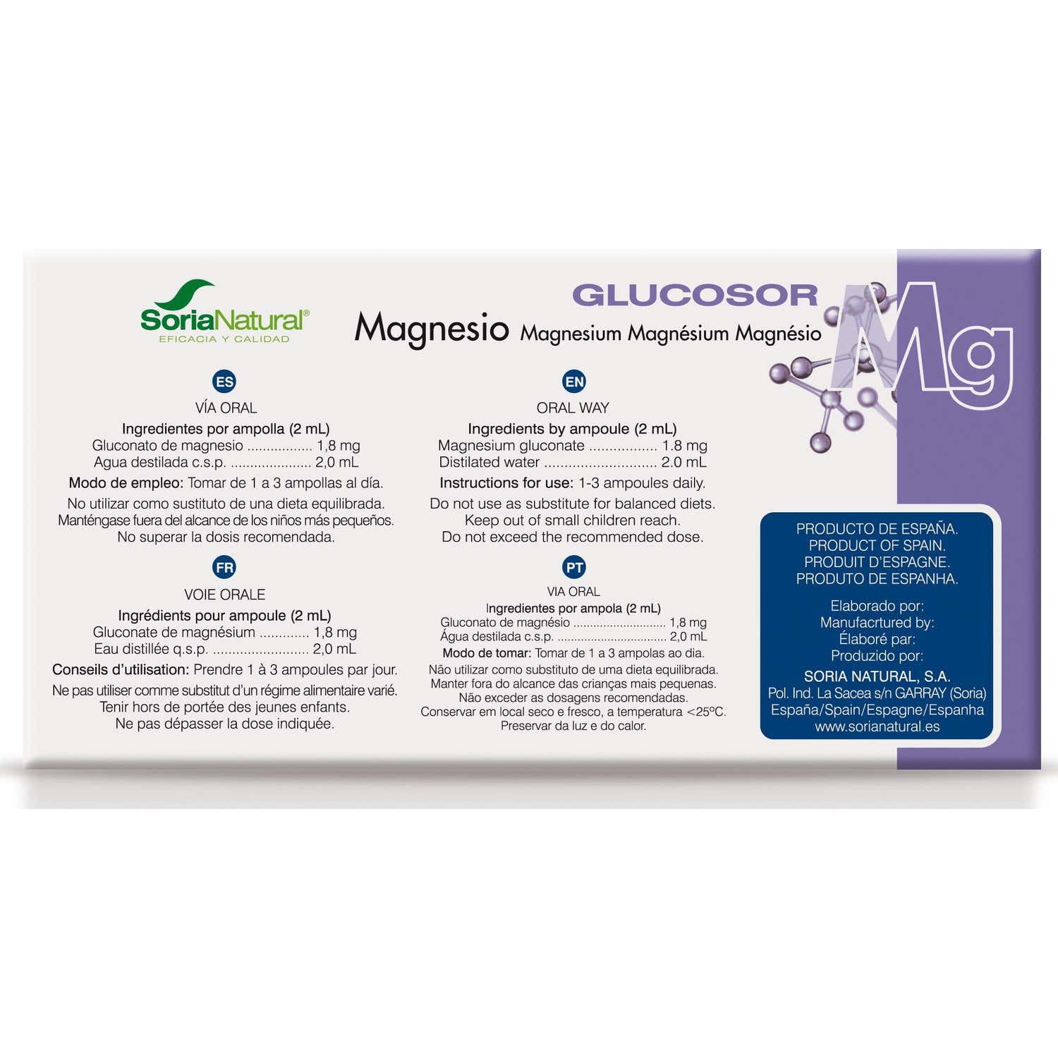 Glucosor Magnesio 28 Ampo Soria Natural