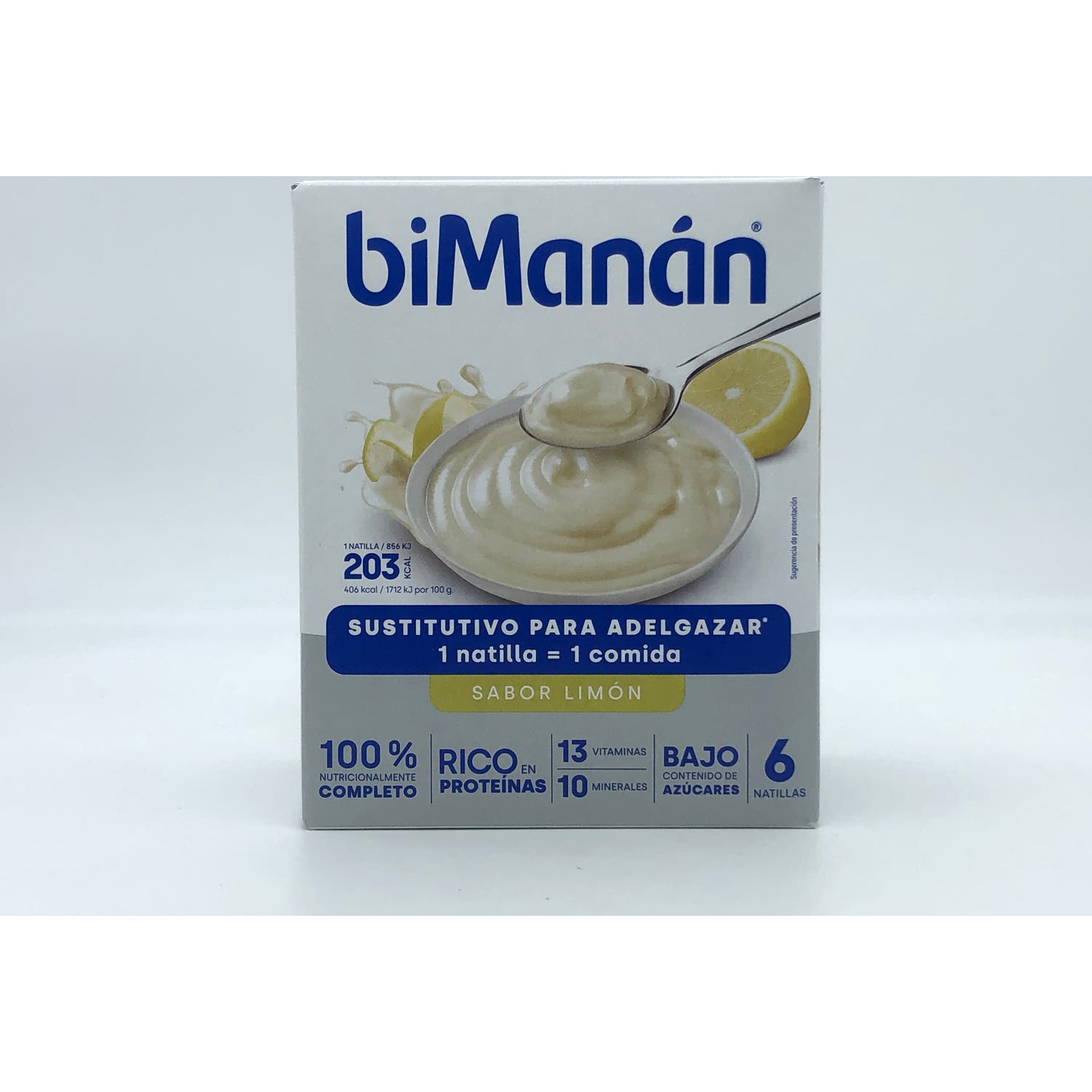 biManán Natillas Sustitutivas Sabor Limón 6uds
