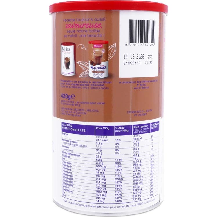 Milical Hyperprotein Batido de Chocolate 14 raciones