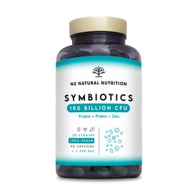 N2 Natural Nutrition Probiótico Symbiotics 150 mil millones CFU 90caps