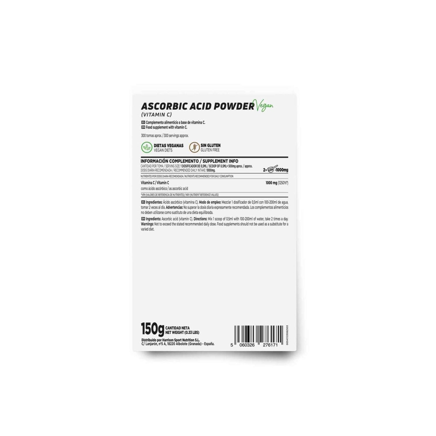 HSN Ácido Ascórbico Vitamina C en Polvo 150g