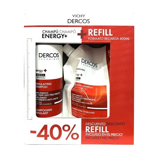 Vichy Dercos Energy+ Champú Estimulante 400ml + Recarga 400ml