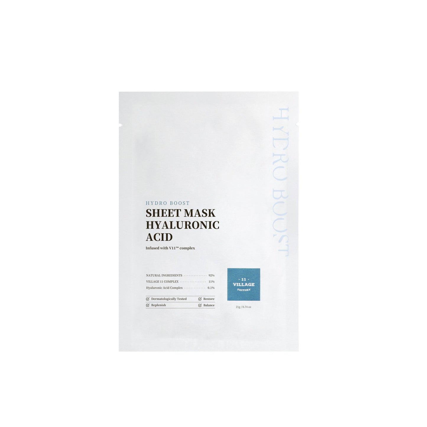 Village 11 Factory Hydro Boost Sheet Mask Hyaluronic Acid 21g
