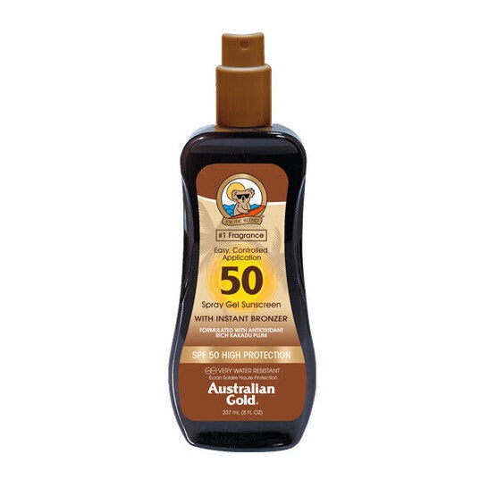 Australian gold Spf50 With Instant Bronzer Spray gel 237 ml