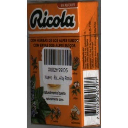 Ricola naranja-menta caramelos sin azúcar 50g
