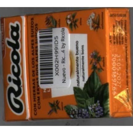 Ricola naranja-menta caramelos sin azúcar 50g