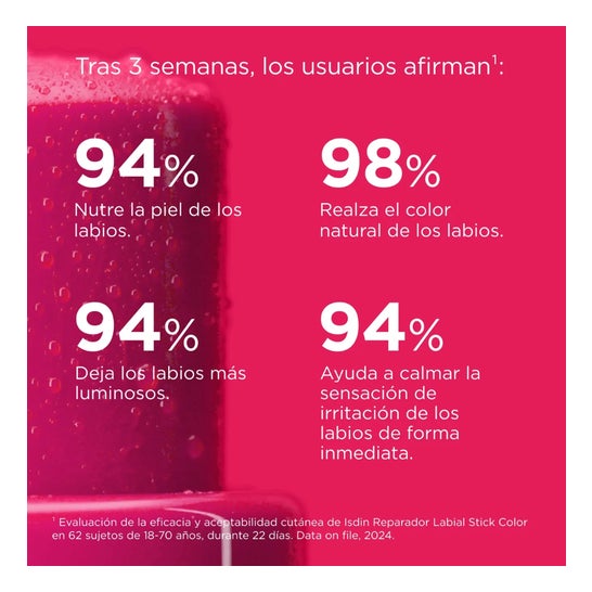 ISDIN Reparador Labial con Ácido Hialurónico Stick Rosa 4g