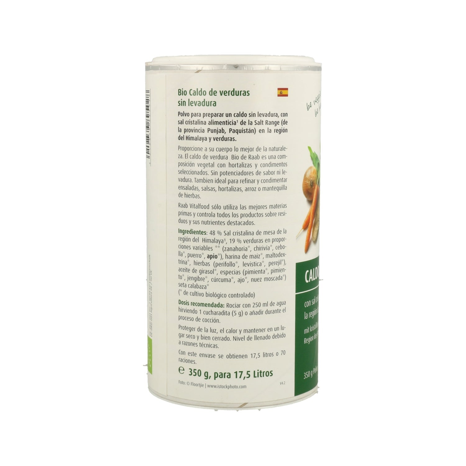 Raab Vitalfood Caldo de Verduras sin Levadura Bote Bio 350g