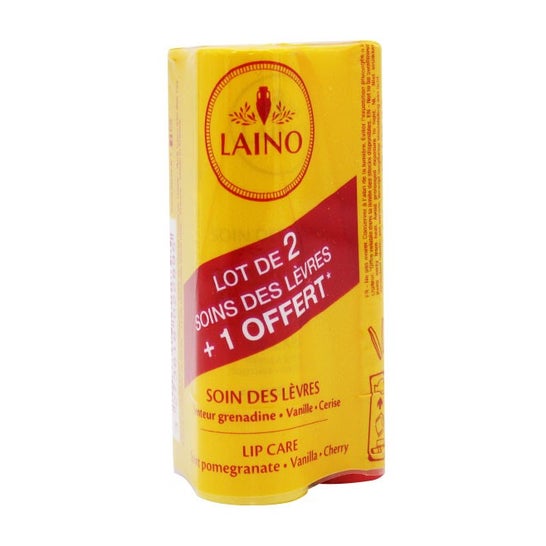 Laino Trío Stick Labial Granada Vainilla Cereza 3x4g