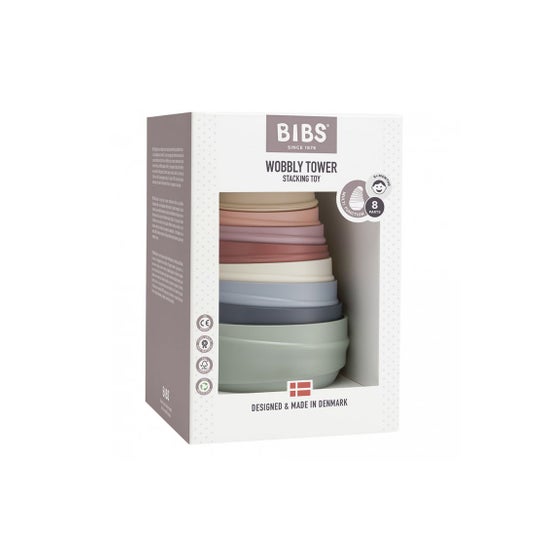Bibs Set Wobbly Tower Pastel Rainbow