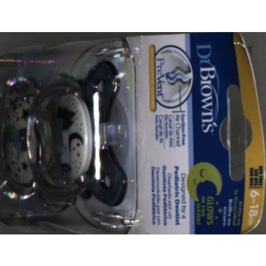 Dr Brown´s Chupete Silicona Nocturno Prevent 6-12M