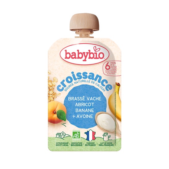 BabyBio Crecimiento Batido Albaricoque Plátano Avena +6M 100 g