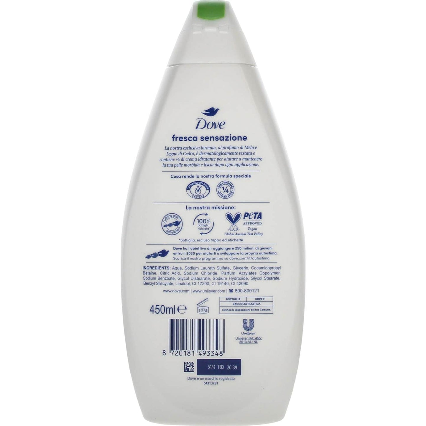Dove Gel de Ducha Fresca Sensazione 450ml