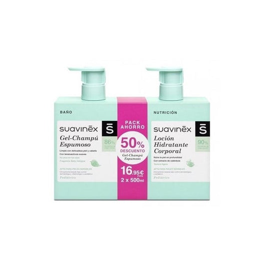 Suavinex Pediátrico Loción Hidratante 500ml + Gel Champú Espumoso 500ml