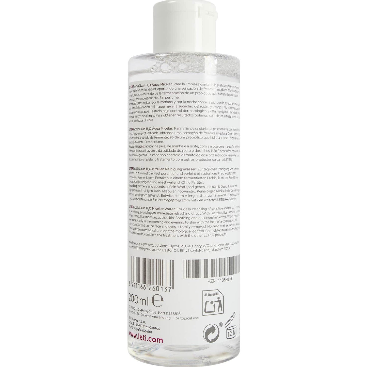 LetiSR Probioclean H2O Agua Micelar 200ml