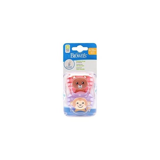 Dr. Brown'S Chupetes Caras de Animales T2 6-12 Meses 2 uds