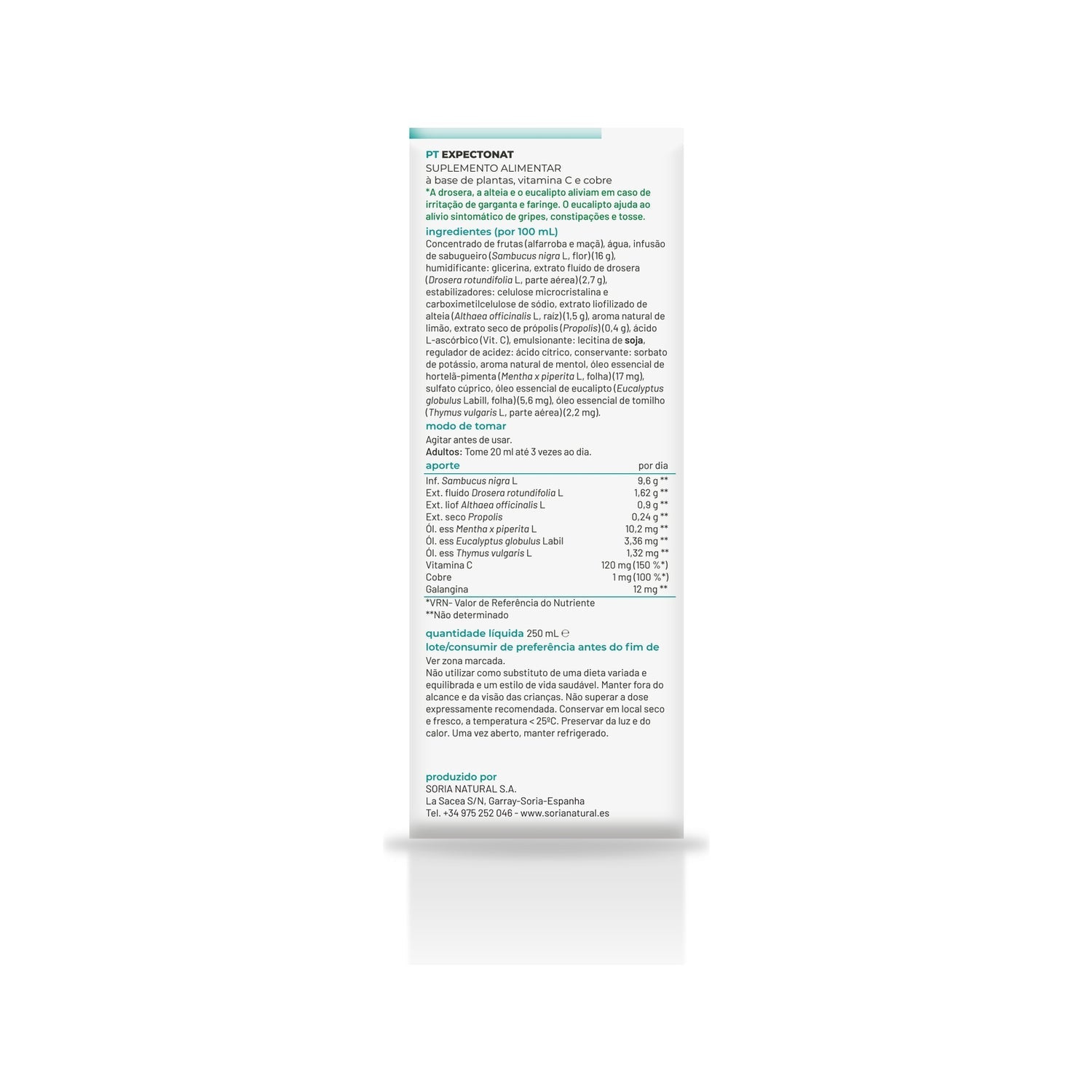 Expectonat Jarabe 250ml Soria Natural
