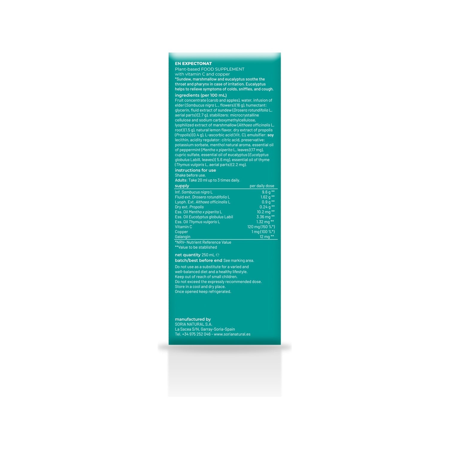 Expectonat Jarabe 250ml Soria Natural