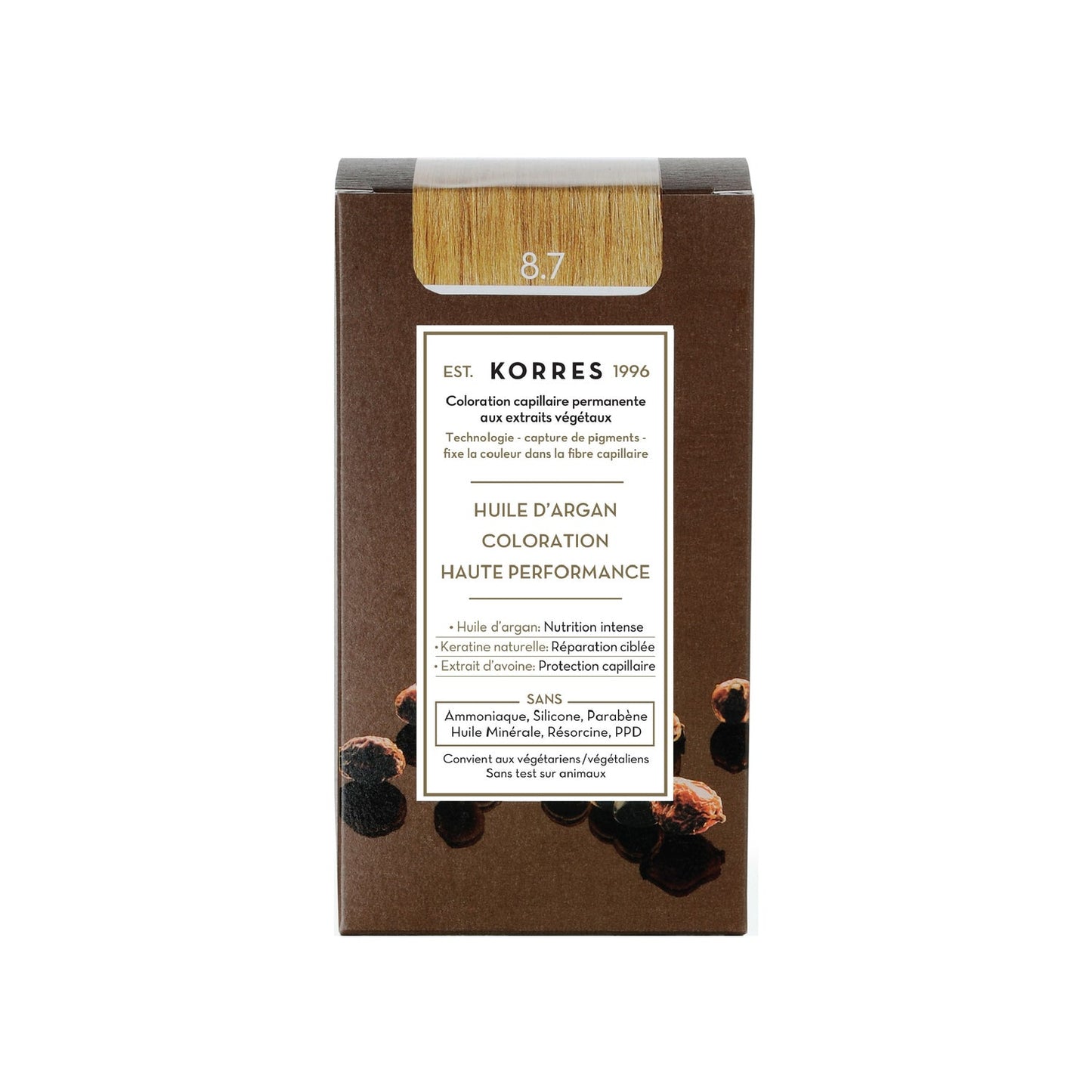 Korres Huile d'Argan Coloration 8.7 Blond Clair Marrón 50 ml