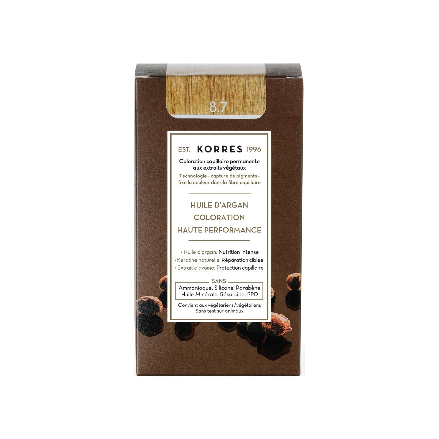 Korres Huile d'Argan Coloration 8.7 Blond Clair Marrón 50 ml