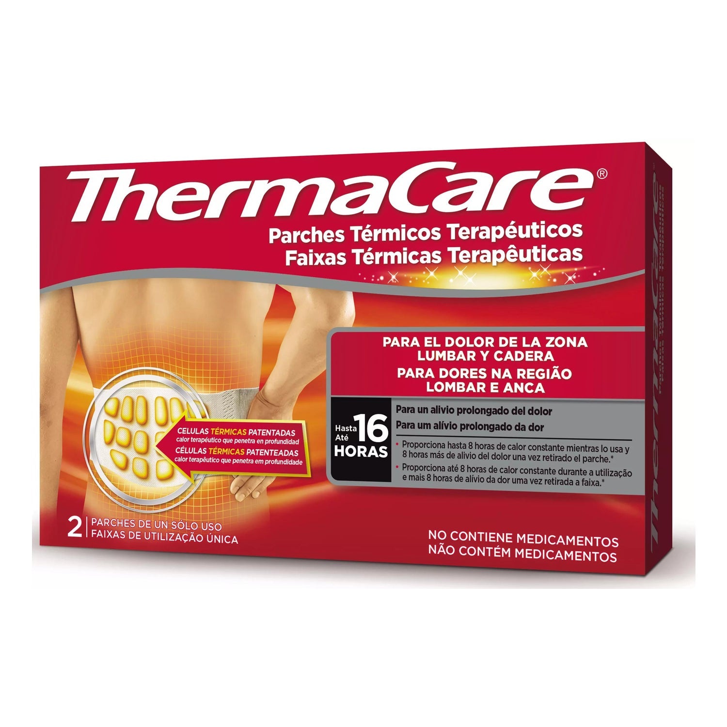 Thermacare Zona Lumbar Y Cadera Parches Termicos 2uds