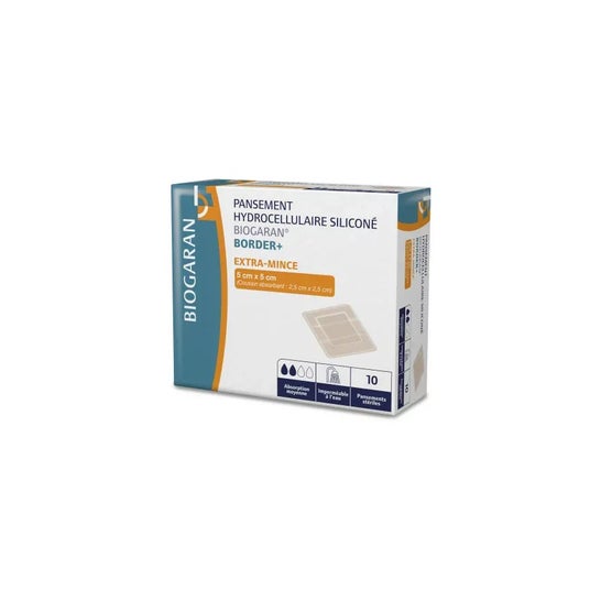 Biogaran Border+ Extra Mince Apósitos 5 cm x 5 cm 10 uds