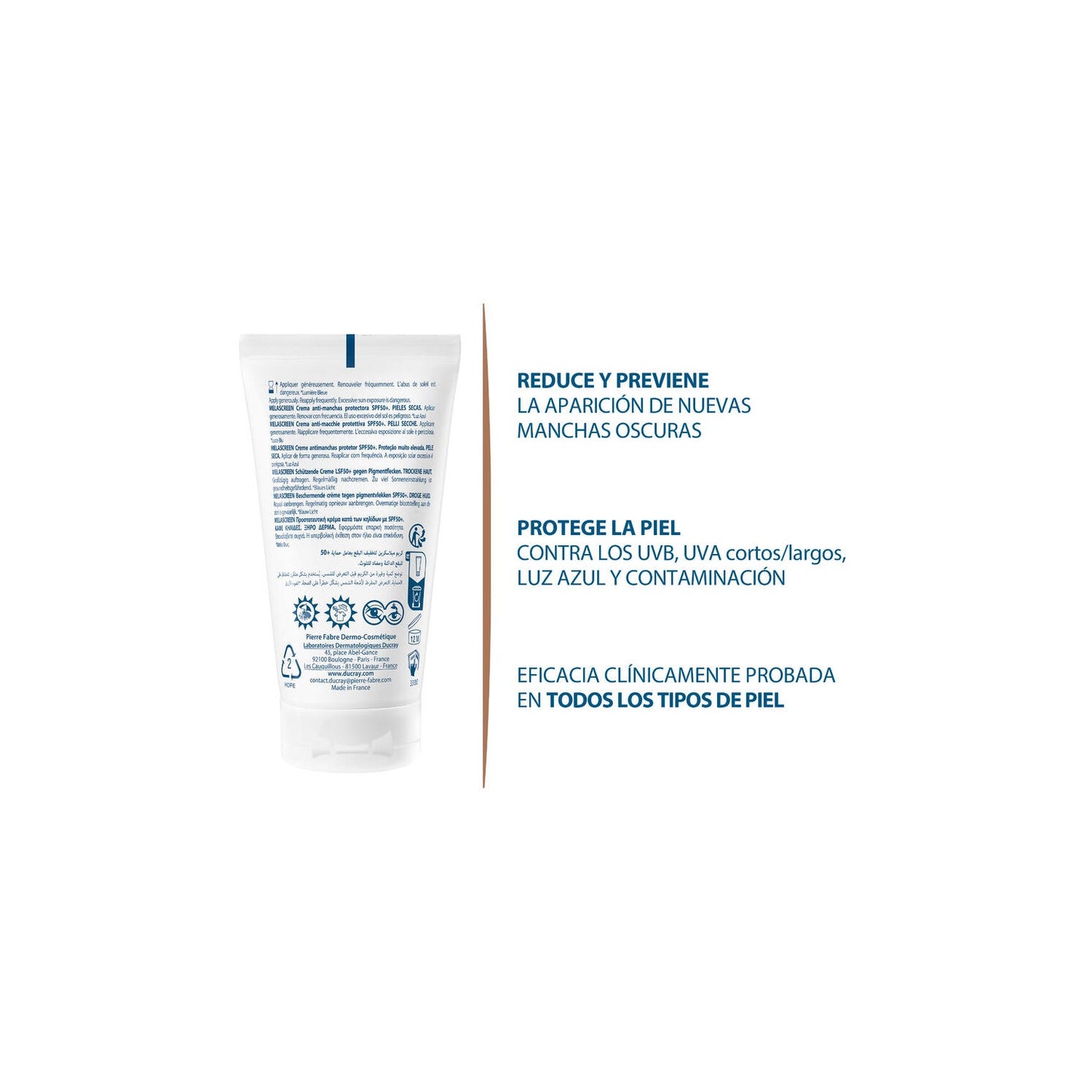 Ducray Melascreen Crema Protectora Antimanchas SPF50+ 50ml