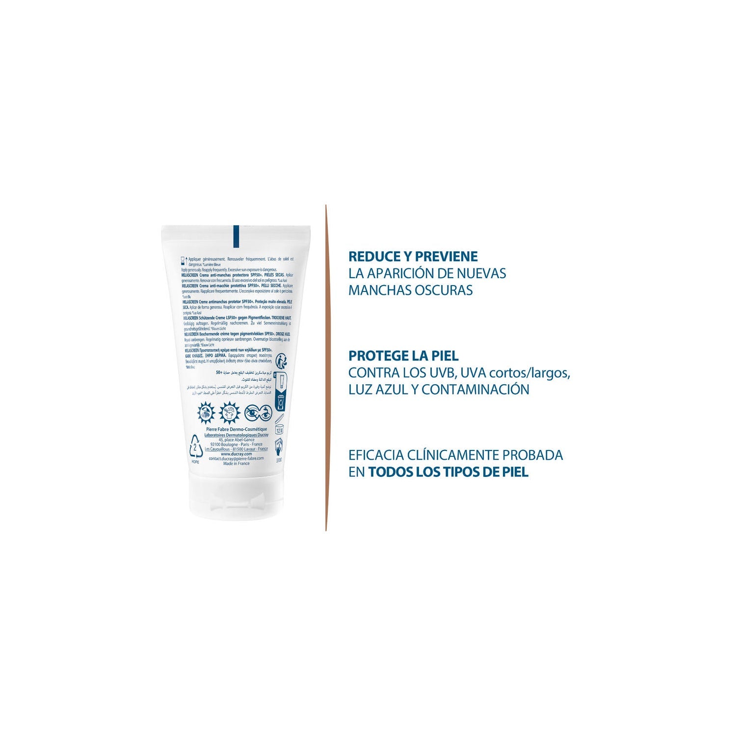 Ducray Melascreen Crema Protectora Antimanchas SPF50+ 50ml