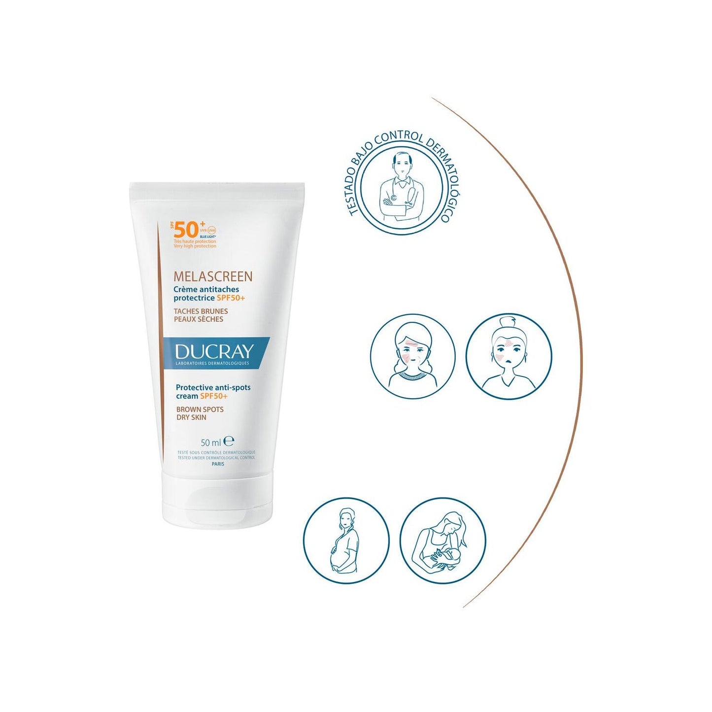 Ducray Melascreen Crema Protectora Antimanchas SPF50+ 50ml