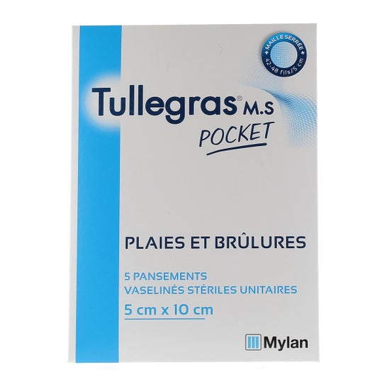 Tullegras MS Apósitos Estériles Vaselina 10x5 cm 10 uds
