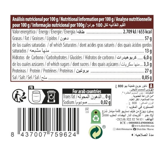 Naturgreen Tahín Ecológico De Sésamo 800 G