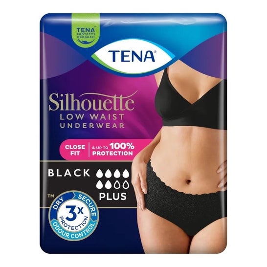 Tena Compresas Silhouette Negra Baja M 12 Unidades