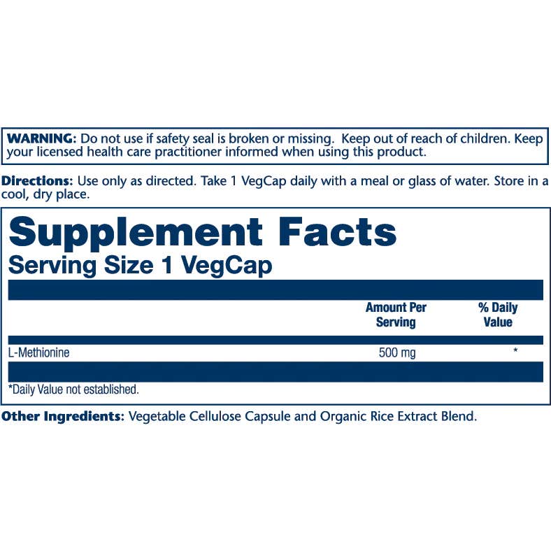 Solaray L-methionine 500mg 30cáps